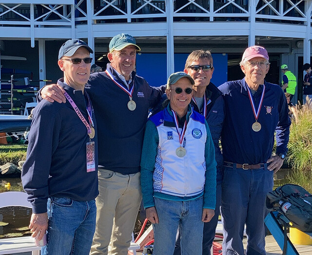 Rich Sampson, along with his winning team, at the Head of the Charles Regatta